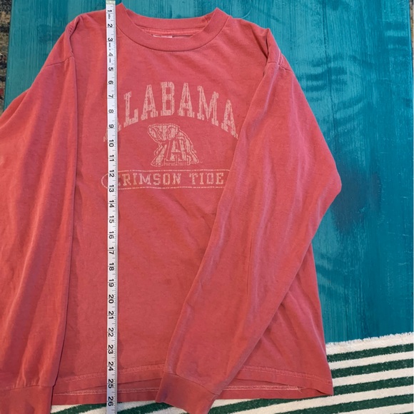 Alabama Crimson Tide Long Sleeve Tee Shirt Faded Red with Elephant Logo Size Med - Picture 6 of 10